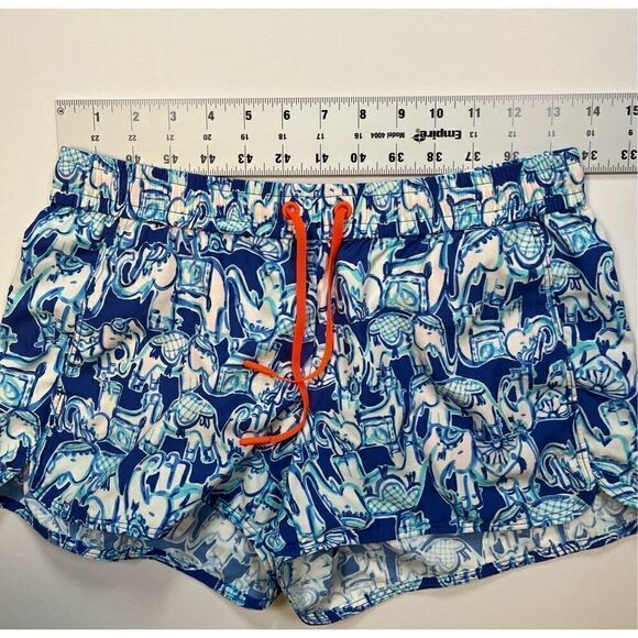 Lilly Pulitzer Luxletic Run Around Shorts Bomber Blue Get Trunky Print Size XS - Picture 6 of 11
